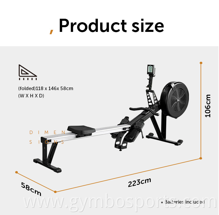 Home Rower Gym Fitness Exercise Equpiment Portable Cardio Air Rowing Machine